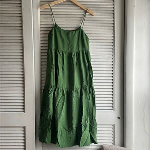 Abercrombie & Fitch Tiered Green Midi Dress